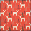 Christmas Napkins 18" x 18" Cloth Dinner, Elegant 100% Cotton Table Decor Linens Red and White Reindeer Print - Decorative Things