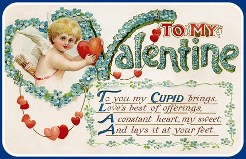 Monahan Valentines Placemats for Valentines Day Table Decorations, Valentines Party Decorations - Paper Placemats Disposable, Table Mats, Cupid, Hearts Table Place Mats, Blue, 12x18 - Decorative Things