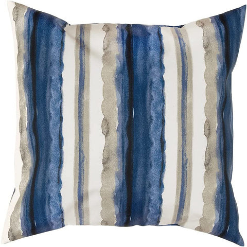 Throw Pillow Covers Outdoor Pillows or Decorative Throw Pillows for Couch Living Room Accents, Blue Pillows in Nautical Beach Decor Stripe - Polyester, 18 x 18 Pillow Cover - Decorative Things