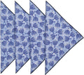 Cloth Napkins, Happy Hanukkah Decor with Menorah, Jewish Stars, Judaica Party Table Decor Ideas 100% Cotton Linen Napkins, Blue Table Linens 18" - Decorative Things