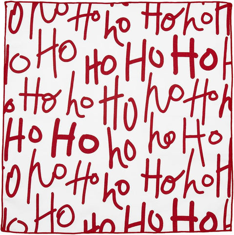 Cloth Christmas Napkins for Table Setting Ideas, 18" Dinner, Red and White Santa Claus Ho Ho Ho 100% Cotton Linen Napkin - Decorative Things