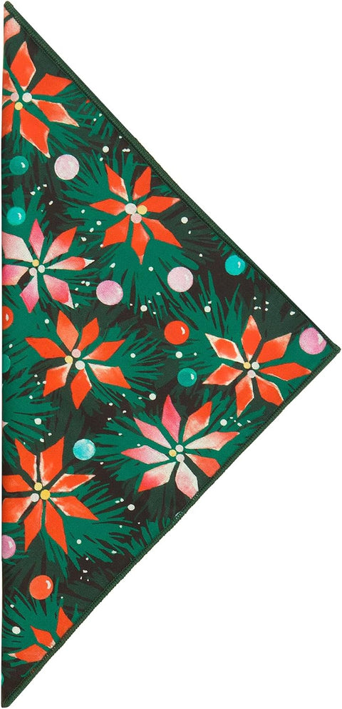 Christmas Napkins 18" x 18" Cloth Dinner, Elegant 100% Cotton Table Decor Linens Red and Green Tree Print - Decorative Things