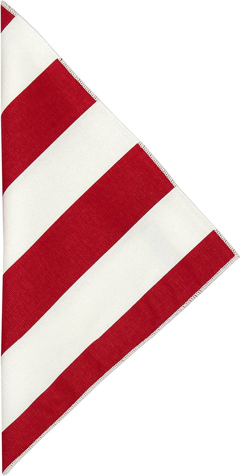 Decorative Things Cloth Napkins 100% Cotton Linen Napkins pack of 4 and 12 Red and White Stripe Table Linens 18" x 18" Table Napkins - Decorative Things