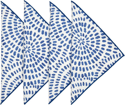 Cloth Napkins for Table Dinner Setting 18" x 18" Use with Blue and White Dishes, Plates, Tablecloths, 100% Cotton Linen Napkin - Decorative Things