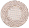 Caspari Rattan Round Plate Charger in White Natural Set of 4 - Decorative Things