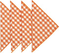 Fall Napkins Cloth Napkins Thanksgiving Napkins 100% Cotton Linen Napkins Orange Plaid Check 18”x18 - Decorative Things