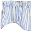 Window Treatments Valance Curtains Kitchen Curtains Window Valances or Living Room Curtains Ticking Stripe Blue Swag Valence Short Curtains Rod Pocket 53 Inches x 18 Inches - Decorative Things