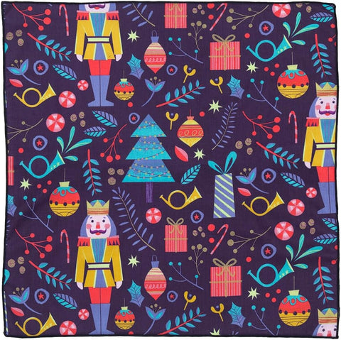 Christmas Napkins 18" x 18" Cloth Dinner, Elegant 100% Cotton Table Decor Linens Blue Nutcracker Ballet Print - Decorative Things