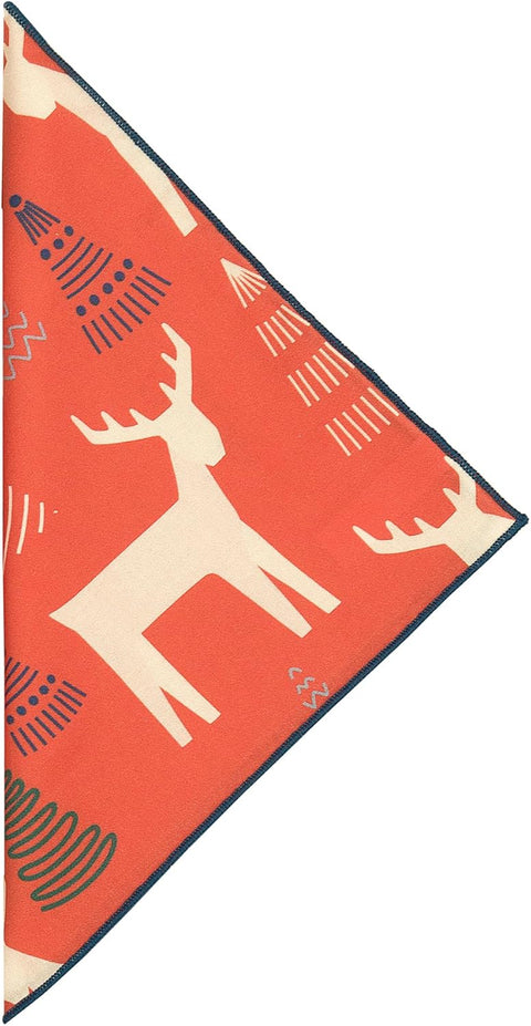 Christmas Napkins 18" x 18" Cloth Dinner, Elegant 100% Cotton Table Decor Linens Red and White Reindeer Print - Decorative Things