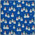 Christmas Napkins 18" x 18" Cloth Dinner, Elegant 100% Cotton Table Decor Linens Blue and White Snowman Print - Decorative Things
