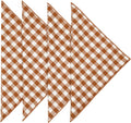 Fall Decor Napkins Cloth Napkins Cotton Linen Napkins, Fall Table Decor Thanksgiving Napkins, Brown Plaid Checkered Gingham 18”x18 - Decorative Things