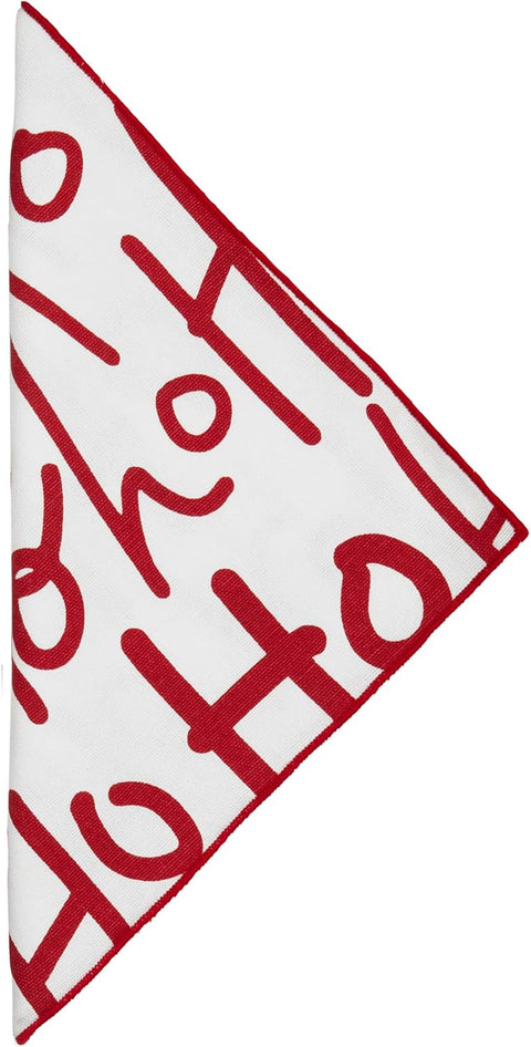 Cloth Christmas Napkins for Table Setting Ideas, 18" Dinner, Red and White Santa Claus Ho Ho Ho 100% Cotton Linen Napkin - Decorative Things