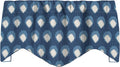 Blue Curtain Valance Kitchen Curtain, Bedroom Window Treatment, Bathroom Swag, Rod Pocket, Wood Block Print Style, Lined Made in USA 53x18 Inches - Decorative Things