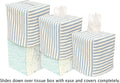 Fabric Tissue Box Cover, Tissue Holder Slipcover, Slips Over Square Cube Cardboard Facial Tissue Boxes -Decorative Cotton Blue Williamsburg Print Fabric, Made in USA - Decorative Things