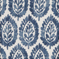 Blue Curtain Valance for Windows, Kitchen Curtain, Living Room, Bathroom, Swag Rod Pocket, Wood Block Print Motif Lined Made in USA, 53x18 Inches - Decorative Things