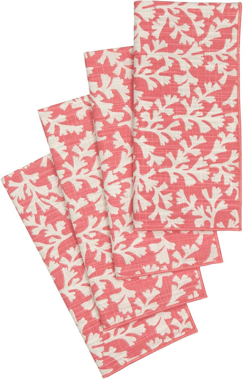 Cloth Napkins Table Linens 100% Cotton Linen Napkins Dinner Napkins Coral Pink Napkins Beach Themed 18" x 18" - Decorative Things
