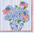 Caspari Flags and Hydrangeas Paper Luncheon Napkins, Two Packs of 20 - Decorative Things