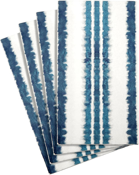 Indigo Tie-Dye Shibori Decorative Paper Napkins Dinner Napkins Disposable, Pool Party Beach Wedding Reception, BBQ Cookout July 4, Fingertip Towels Powder Room Ideas Pk 32 - Decorative Things