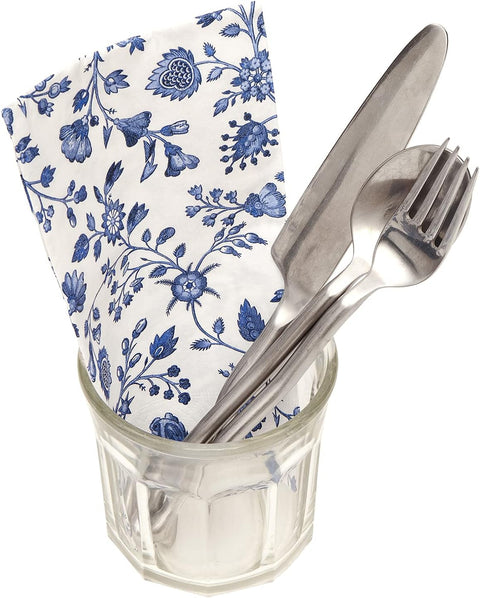 Delft Blue Decorative Paper Napkins Dinner Disposable for Wedding Reception Wedding Table Décor Bridal Shower BBQ Cookout July 4 Bathroom Hand Towels Pak 32 - Decorative Things