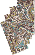 Cloth Napkins Dinner Napkins Linen Napkins 100% Cotton 18" x 18" Teal and Brown Paisley Fabric - Decorative Things