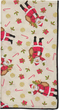 Christmas Napkins 18" x 18" Cloth Dinner, Elegant 100% Cotton Table Decor Linens Red and White Santa Peppermint Print - Decorative Things