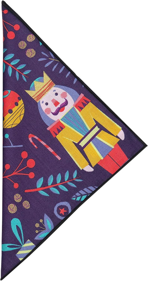 Christmas Napkins 18" x 18" Cloth Dinner, Elegant 100% Cotton Table Decor Linens Blue Nutcracker Ballet Print - Decorative Things