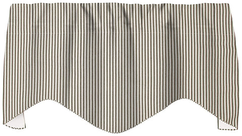 Valances for Windows, Farmhouse Curtains, Kitchen Window Treatments, Living Room Curtains- Swag Striped Black and Off-White Curtains, Ticking Valence Curtains, Short Curtains 53 Inches x 18 Inches - Decorative Things