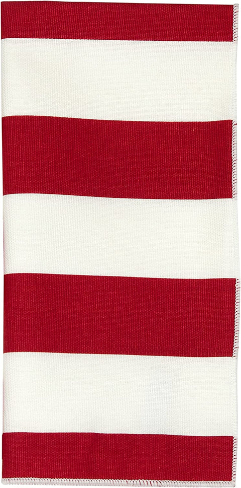 Decorative Things Cloth Napkins 100% Cotton Linen Napkins pack of 4 and 12 Red and White Stripe Table Linens 18" x 18" Table Napkins - Decorative Things
