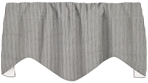 Valances for Windows, Farmhouse Curtains, Kitchen Window Treatments, Living Room Curtains- Swag Striped Black and White Curtains, Ticking Valence Curtains, Short Curtains 53 Inches x 18 Inches - Decorative Things