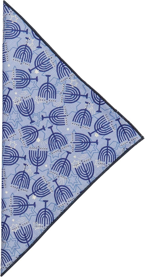 Cloth Napkins, Happy Hanukkah Decor with Menorah, Jewish Stars, Judaica Party Table Decor Ideas 100% Cotton Linen Napkins, Blue Table Linens 18" - Decorative Things