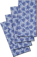 Cloth Napkins, Happy Hanukkah Decor with Menorah, Jewish Stars, Judaica Party Table Decor Ideas 100% Cotton Linen Napkins, Blue Table Linens 18" - Decorative Things