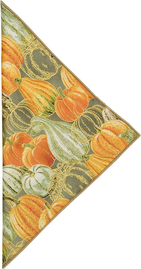 Decorative Things Cloth Napkins, White Pumpkin Decor Fall Decor, Thanksgiving Table Decor, Halloween Party Dinner Linen Napkins 100% Cotton, Reusable, Washable, Soft, Made in USA 18" x 18" - Decorative Things
