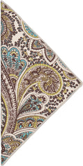 Cloth Napkins Dinner Napkins Linen Napkins 100% Cotton 18" x 18" Teal and Brown Paisley Fabric - Decorative Things