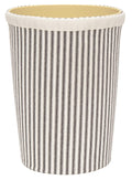 Decorative Bathroom Trash Can Garbage Can, Plastic Round Waste Basket with Washable Cloth Cover, Black and White Bathroom Decor 11.75" Tall - Decorative Things