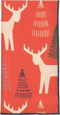 Christmas Napkins 18" x 18" Cloth Dinner, Elegant 100% Cotton Table Decor Linens Red and White Reindeer Print - Decorative Things