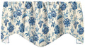 Decorative Things Window Treatments Valances Kitchen Curtains Living Room Curtains Bedroom Blue Floral Lined Adjustable Swag Short Curtains 53" x 18" - Decorative Things