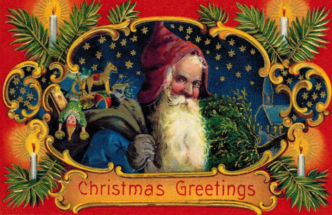Santa Postcard Paper Plate, Christmas, Paper Goods