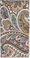 Cloth Napkins Dinner Napkins Linen Napkins 100% Cotton 18" x 18" Teal and Brown Paisley Fabric - Decorative Things