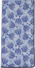 Cloth Napkins, Happy Hanukkah Decor with Menorah, Jewish Stars, Judaica Party Table Decor Ideas 100% Cotton Linen Napkins, Blue Table Linens 18" - Decorative Things