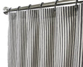 Decorative Things Extra Long Shower Curtain Unique Designer Modern Black and White Striped Ticking 84 Inches - Decorative Things