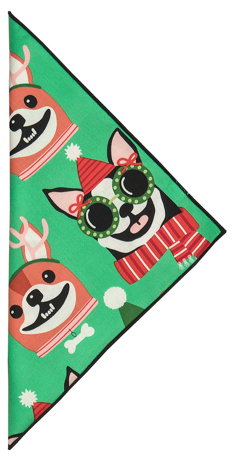 Christmas Napkins 18" x 18" Cloth Dinner Napkins, 100% Cotton Linen Napkins, Cloth Napkins Set of 4, Christmas Table Decor, Gifts for Dog Lovers Pale Green Dog Christmas Decorations - Decorative Things