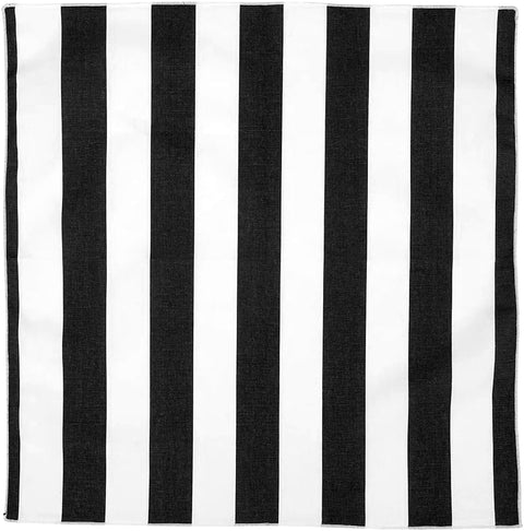 Cloth Napkins 100% Cotton Linen Napkins 18" x 18" Dinner Napkins Striped Black and White Table Decor Linens 18" x 18" - Decorative Things