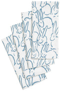 Easter Table Decor Cloth Napkins Easter Table Linens for Easter Party, Easter Egg Hunt, Blue and White Bunny Rabits - Decorative Things