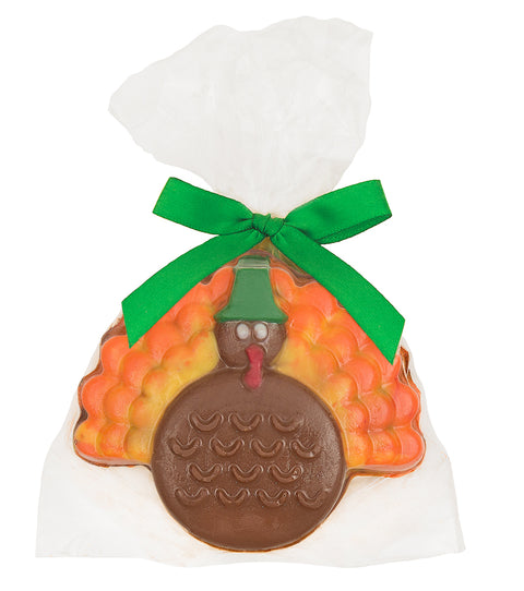 Chocolate Turkey Oreo Cookies with Gourmet Chocolate Turkeys Molded on Top, Fun Thanksgiving Gifts, Hostess Gifts, Party Favors - Kosher, Nut Free, Individually Wrapped Cookies - Decorative Things