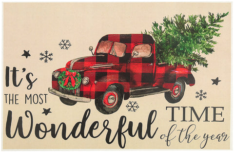 Red Truck Christmas Decor Christmas Placemats Paper Placemats Christmas Table Decorations Buffalo Plaid - Decorative Things