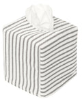 Tissue Box Cover Tissue Holder Square Cube Decorative Black and White Bathroom Decor Ticking Stripe - Decorative Things