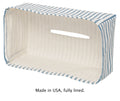 Fabric Tissue Box Cover, Tissue Holder Slipcover, Slips Over Rectangular Cardboard Facial Tissue Boxes -Decorative Blue Block Print Cotton Fabric, Made in USA - Decorative Things