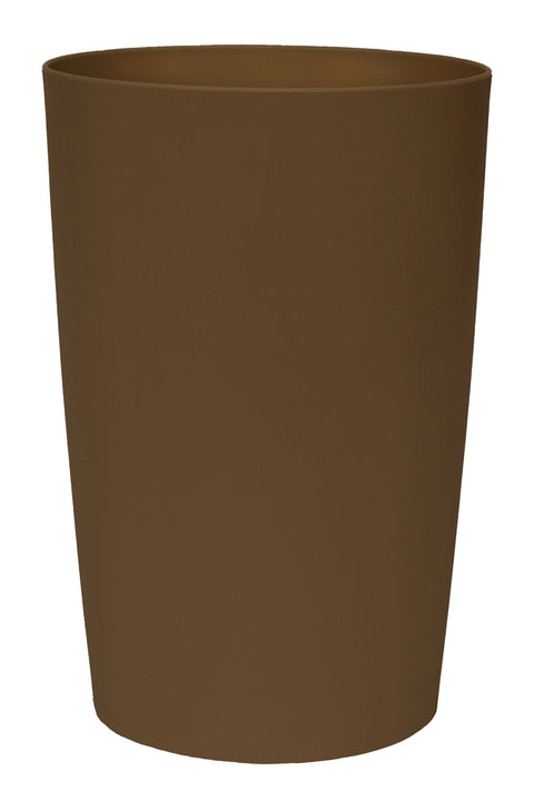 Bathroom Trashcan Garbage Can, Trashbin for Powder Room Decor Ideas, Bedroom Waste Basket, Home Office Wastebin, Round Plastic Trash Can with Removable Washable Fabric Cover, Brown Blockprint 11.75" - Decorative Things
