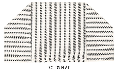 Black Ticking Stripe Cube - Decorative Things