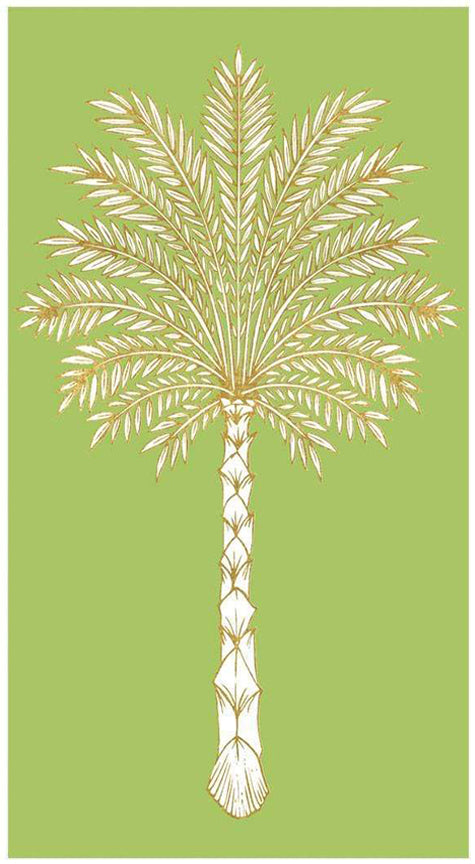 Caspari Grand Palms Paper Luncheon Napkins in Green - Two Packs of 20 - Decorative Things